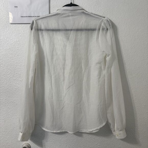 Free People Ruffle Top XS White Edwardian Coastal Victorian Lightweight - Picture 3 of 5